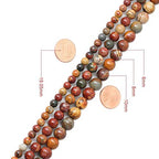 6mm Genuine Picasso Jasper Bead Gemstone Round Semi Precious Loose Beads for Jewelry Making 15" - color: Picasso Jasper, size: 6mm