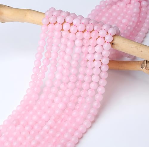 Natural Rose Quartz Beads 100Pcs 8mm Pink Crystal Beads Loose DIY Round Stone Bead for Bracelet Necklace Earrings Making - color: A-Pink Rose Quartz, size: 100pcs