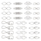 FASHEWELRY Golden Bow Connector Charms Bulk, Christmas Bowknot Link Charms, Infinity Links Geometric Hollow Bezel Pendants for Earring Bracelet Necklace Keychains Jewelry Making - color: Infinity Links-42Pcs