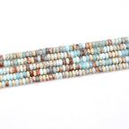 150pcs 4x2mm Sky Blue Jasper Disk Rondelle Spacer Stone Semi Precious Gemstone Loose Beads for Jewelry Making 15 Inch - color: Sky Blue Jasper