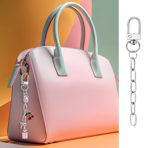 Hzopcw 20pcs Silver Keychain Making Kit, Key Ring Swivel Snap Hook Chains, Alloy Extender Keychain Bag Charm Kits for DIY Crafts Jewelry Making Handbag Purses- A Style - color: Silver-20pcs-A Style