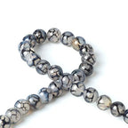 100Pcs Natural Stone 6mm Black Dragon Vein Agate Round Loose Gemstone Energy Healing Beads Hole Size 1mm DIY Smooth Beads for Bracelet Necklace Earrings Jewelry Making - color: Black Dragon Vein Agate, size: 6mm