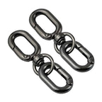 2 PCS Swivel Lobster Claw Clasp, Metal Snap Hooks, Double Opening Key Chain Clip for Bag Car Keychain Making Purse Straps - color: Gun Black