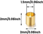 500 Pcs Gold Crimp Beads, 2mm Stainless Steel Tube Spacer Beads & Jewelry Crimps for Bracelets Necklaces, Hypoallergenic Tiny Loose Beads for DIY Jewelry Making Supplies (Gold)