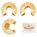 Beebeecraft 1 Box 200Pcs Crimp Bead Covers 4mm Real 24K Gold Plated Brass Open Half Round Crimp Beads Knot Cover Small Spacer Beads for Jewelry Craft Making Bead Assortments DIY Crafts Bracelets