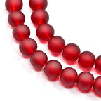 FASHEWELRY 200Pcs Transparent Frosted Glass Bead 4mm Matte Crystal Glass Loose Beads for DIY Jewelry Making (Dark Red) - color: Dark Red