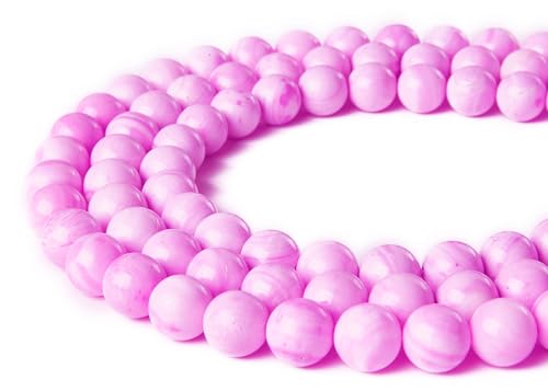 45pcs 8mm Pink Shell Jasper Beads Natural Gemstone Beads Round Loose Beads for Jewelry Making - color: Pink Shell Jasper, size: 8mm