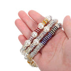 200PCS Rondelle Spacer Beads 8mm Silver Plated Czech White Crystal Rhinestone for Jewelry Making - color: 200Pcs Silver Plated/White, size: 8mm