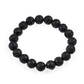 AD Beads Natural Gemstone Round Beads Stretch Bracelet Healing Reiki 10mm (Black Lava Rock) - color: Black Lava Rock