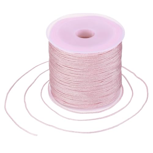 MECCANIXITY 0.8mm Nylon String for Bracelets, 44 Yards Satin Nylon Beading Thread Chinese Knotting Cord for Jewelry Making DIY Craft Beading Friendship Necklace Bracelet(Dark Pink) - color: Dark Pink, size: 0.8mm