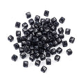FASHEWELRY 500Pcs Acrylic Cube Letter Beads 5x5x5mm Black Square Letter F Alphabet Beads for DIY Bracelet Necklace Jewelry Making - color: Letter F