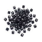 FASHEWELRY 500Pcs Acrylic Cube Letter Beads 5x5x5mm Black Square Letter F Alphabet Beads for DIY Bracelet Necklace Jewelry Making - color: Letter F