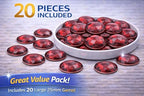 25mm Red Ruby H103 Flat Back Round Acrylic Rhinestones Plastic Circle Gems for Costume Making Cosplay Jewels Pro Grade Embelishments - 20 Pieces (Ruby) - color: Ruby Garnet