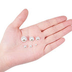 PH PandaHall Flat Back Pearl Beads 690pcs 6 Sizes Beige Craft Pearl Cabochons Half Pearls Loose Beads Gem for Nails Cup Shoes Wedding Dress Scrapbooking Diamond Phone Nail Art Making 4/5/6/8/10/12mm - color: Beige