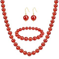 Gemstone Beaded Necklace for Women, Trendy 18K Gold Plated Hematite Natural Stone Bead Choker, Boho Handmade Summer Beach Necklaces for Women Everyday Western Jewelry Gifts - color: Red Carnelian