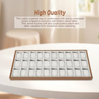 LOYALHEARTDY 30 Grid Watch Jewelry Tray Organizer Wooden Box Organizer Display Tray Watch Bracelet Display Holder with Removable Pillow for Men & Women Storage and Display