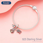 S925 Bead Dangle Charms for Bracelets Necklaces, Compatible with Pandora - style: Christmas 3-in-1 Charm