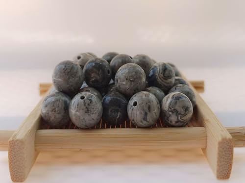 Stone Beads 140pcs Map Jasper Round Loose Gemstones for Bracelet Necklace Jewelry Making (6mm, 60612 Map Jasper) - color: Map Jasper Beads, size: 6mm