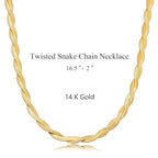 Moodear Gold Necklace for Women Dainty Chunky 14K Gold Plated/Sliver Plated Chain Necklace Cuban Link Paperclip Chain Choker Toggle Clasp Layered Necklace for Women Trendy Fashion Gift - style: Snake Chain