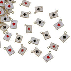80Pcs Enamel blocks plum blossoms spades hearts Poker Card Charms Gold Alloy Card Pendants for DIY Keychains Necklace Bracelet Earring Jewelry Making Craft Ornament