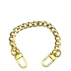 HAHIYO Purse Chain Strap 7.9 inches Yellow Gold for Shoulder Cross Body Sling Purse Handbag Clutch Replacement Comfortable Flat 0.4" Wide Enough 2.4mm Extra Thick Metal 1 Pack - size: Yellow Gold 7.9 inches
