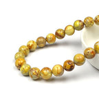 MJDCB 8mm Yellow Imperial Jasper Gemstone Beads Round Loose Stone Bead for Jewelry Making Bracelets Necklaces - color: Yellow Imperial Jasper, size: 8mm