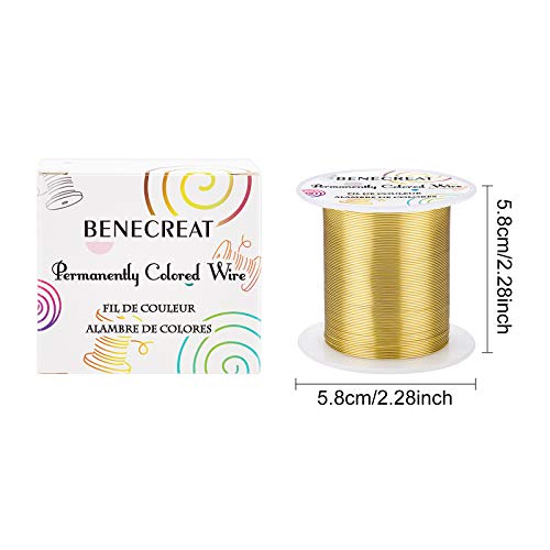 BENECREAT 22 Gauge 164FT Tarnish Resistant Gold Wire Jewelry Beading Wire for Beading Wrapping and Other Jewelry Craft Making - color: Gold, size: 22 Gauge