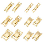 PH PandaHall 12Pcs 24K Gold Plated Foldover Clasps 6 Styles 15~17mm | Watch Band Clasps, Jewelry Extenders Closures Fold Over Clasp for Necklaces Bracelets DIY Jewelry Crafts