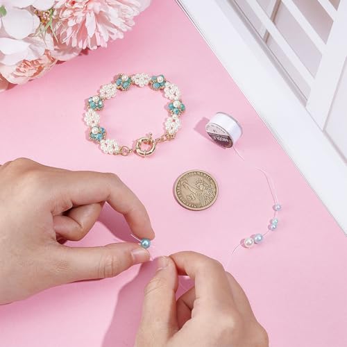 PH PandaHall 50yards Nylon Beading String Thread 0.2mm Fine Round White Bracelet Cord Seed Bead Thread Sewing String for Friendship Bracelet Jewelry Leather Stitching Beading Christmas Ornament - style: White