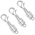 925 Silver Magnetic Necklace Clasp with Lobster Clasp,Magnetic Necklace Clasps and Closures for Bracelet Necklace Extender (3silvery) - color: 3silvery