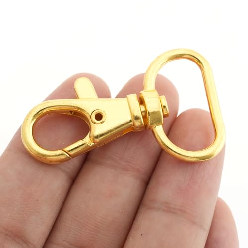 CRAFTMEMORE 3/4 Inch Trigger Snap Hooks Classic Swivel Lobster Claw Clasps Purse Lanyard Clip 20 Pack CSPS (Gold) - color: Gold
