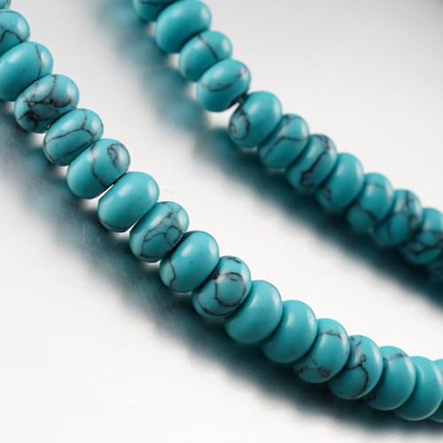 5x8mm Beads Rondelle Spacer Loose Beads for Jewelry Making DIY Crafts Design Handcraft Making 1 Strand 15.5"(Green Turquoise) - color: Green Turquoise