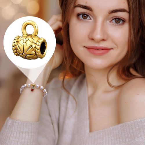 Joez Wonderful Links Bail Beads, Hypoallergenic Alloy Column Spacer Beads - color: Style D, 100 Gold