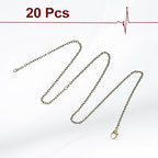 HARFINGTON 20 Pack 18 Inch Necklace Chains Bulk 2.5mm Bronze Plated Cable Chains with Lobster Clasps for Jewelry Making - color: Bronze, size: 18 Inch x 2.5mm