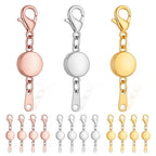 Roctee 15 Pcs Locking Magnetic Jewelry Clasp for Women, Round Alloy Necklace Clasp Closures Bracelet Extender Ornaments Clip Converter for Jewelry DIY Making Trinkets Crafts(Gold, Silver, Rose Gold)