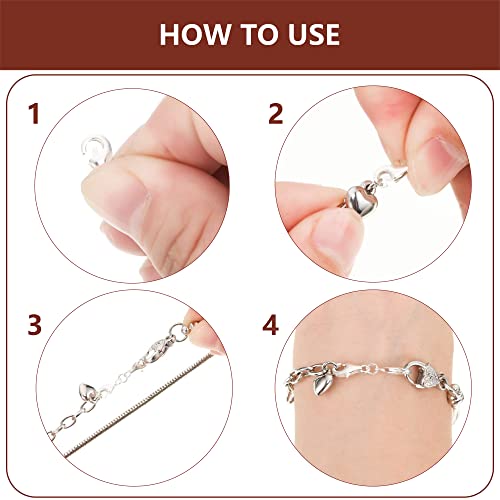 925 Sterling Silver Double Lobster Clasp and Necklace Extender White Gold Plated Double Lobster Clasps Connector Bracelet Necklace Extension Clasp for Jewelry Making（4pcs） - color: A-Silver Lobster Clasp and Necklace Extender