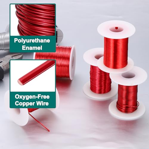 MECCANIXITY 16 AWG Magnet Wire, 16 Gauge Enameled Copper Wire, 1 Lb Magnetic Coil Wire for Transformer, Motor, Electric, 155C(311F) - size: 16 AWG