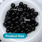 Jabrand 145pcs Glass Beads, 8mm Glass Beads for Barcelet and Jewelry Making DIY Crafts (Black) - color: Black
