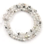 Song Xi 180pcs 2mm Natural Blackpoint Moonstone Gemstone Beads Faceted Round Loose Stone Beads for Jewelry Making - color: Blackpoint Moonstone, size: 1.9-2.4mm