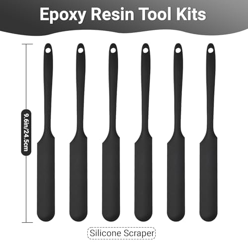 Gartful 6PCS Silicone Spatula Sticks, Non-Stick Epoxy Resin Mixing Sticks Scraper Tools, Reusable Stirring Rods for Resin, Paint, Waxing, Liquid, Arts Crafts Supplies, Facial Mask, Black - color: Black