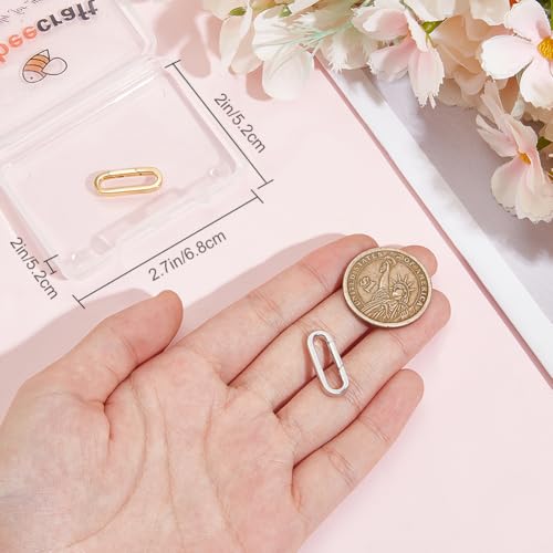Beebeecraft 1 Box 2Pcs Oval Clasps Real 18K Gold Plated 925 Sterling Silver Rhodium Plated Round Trigger Connector Snap Clip Spring Gate Rings for Jewelry Making Necklace Bracelet DIY Crafts Supplies - color: Gold and Silver