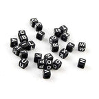 Dahi 1000pcs Black Letter Beads Square Craft Beads 6mm Cube Letter Bead A-Z Bead for Jewellery Crafts (White-Black) - color: white black 6x6mm