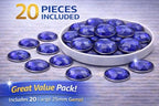 25mm Blue Sapphire Dark Flat Back Round Acrylic Rhinestones Plastic Circle Gems for Costume Making Cosplay Jewels Pro Grade Embelishments - 20 Pieces (Sapphire Dark) - color: Sapphire Dark