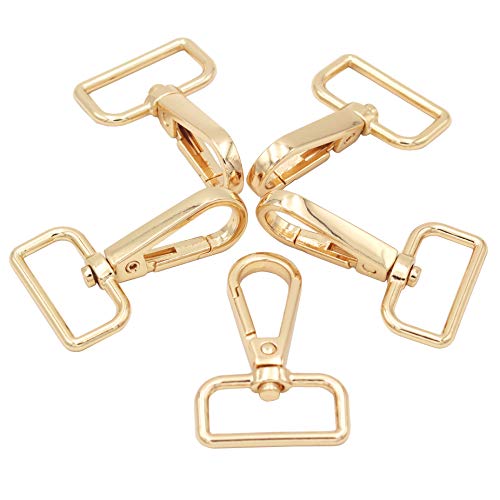 JWBIZ 15 Pcs D Ring Swivel Lobster Claw Clasp, Push Gate Snap Hooks Trigger Clips(Gold, 1 inch) - color: Gold, size: 1 inch