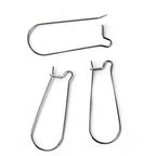 JGFinds Stainless Steel Ear Wire Hooks, 48 Pack Earring Findings, Secure Lock Kidney Wires - Teardrop Dangle 1 1/4 Inch - size: 1 1/4 Inch Long