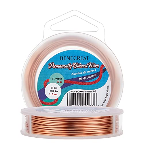 BENECREAT 18-Gauge Tarnish Resistant Copper Wire, 33-Feet/11-Yard Jewelry Beading Wire for Bracelet Necklace Jewelry Making - color: Copper, size: 18-Gauge(33-Feet/11-Yard)