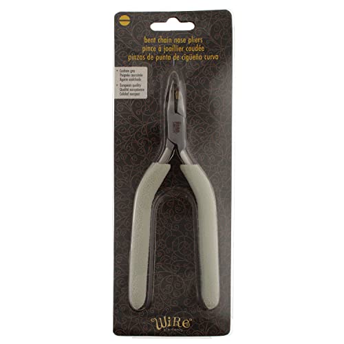 The Beadsmith Bent Chain Nose Pliers, 6.25 inches (159mm), Polished Steel Head with Elongated Handle & Double-leaf Spring - style: Bent Chain Nose