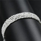 MJDCB 225pcs Natural Small Stone Beads 3mm White Howlite Round Smooth Loose Gemstone Bead for Jewelry Making Bracelets Earrings Necklaces Accessories - color: Howlite