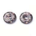 FASHEWELRY 5Pcs Natural Rhodonite Donut Disc Pendants 28-30mm Large Hole Healing Chakra Circle Coin Gemstone Bead Charms for Jewelry Craft Making - color: Rhodonite, 28-30mm