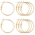 Beebeecraft 1 Box 24Pcs Hoop Earrings Findings Real 18K Gold Plated Round Open Beading Hoop Components for Jewellery Making DIY Crafts Art Accessories Creation Festival Gift Wedding Party Favor - color: Gold